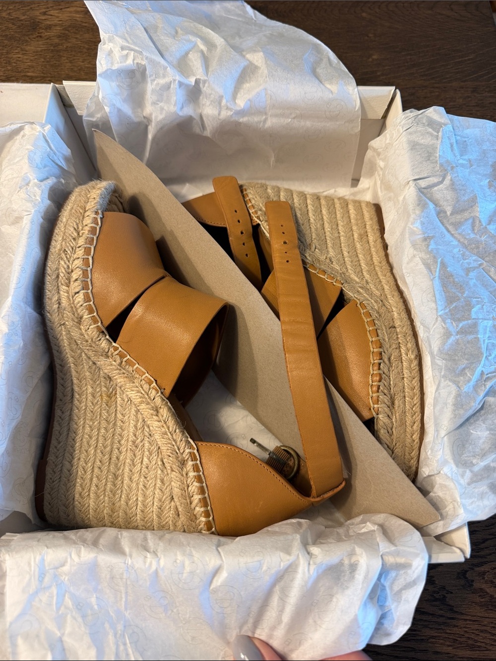 Women's Tan Espadrille Wedge Sandals